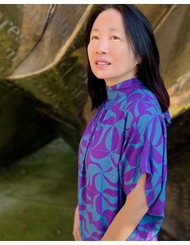 Tecido sarja de viscose Purple retro - My Dress Made