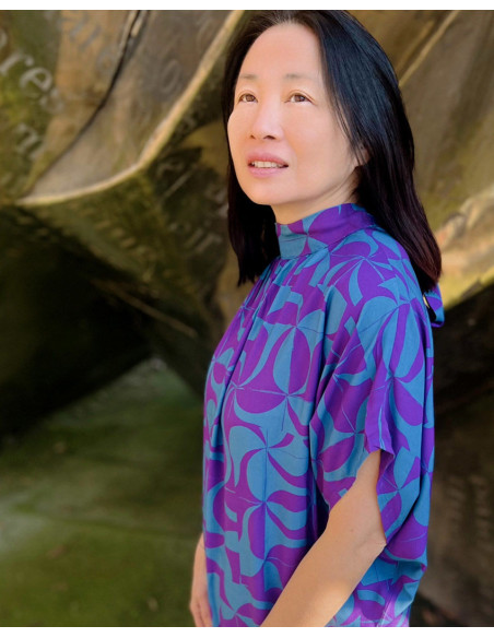 Tecido sarja de viscose Purple retro - My Dress Made