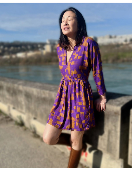 Tecido sarja de viscose Purple rain - My Dress Made