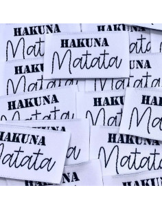 Conjunto de 5 etiquetas tecidas para costurar Hakuna Matata