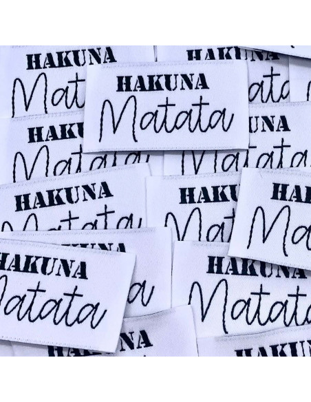 Conjunto de 5 etiquetas tecidas para costurar Hakuna Matata