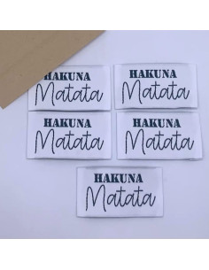 Conjunto de 5 etiquetas tecidas para costurar Hakuna Matata 2