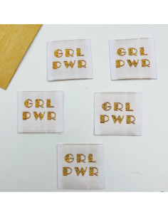 Conjunto de 5 etiquetas tecidas para costurar Girl Power 2