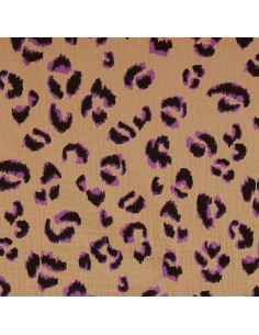 Tecido gaze dupla Fauve - Marrom e roxo 2
