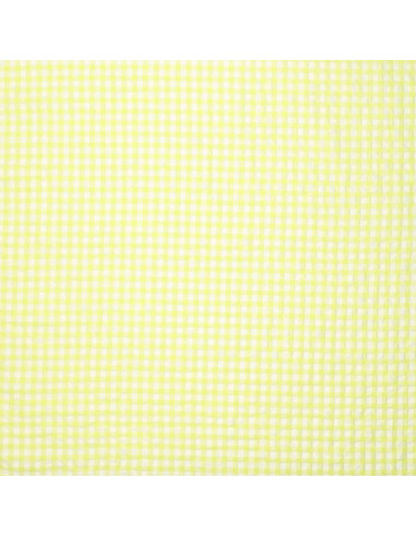 Tecido Seersucker xadrez - Amarelo