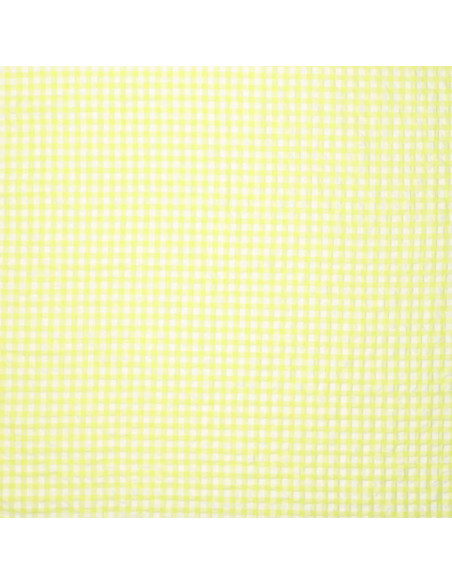Tecido Seersucker xadrez - Amarelo