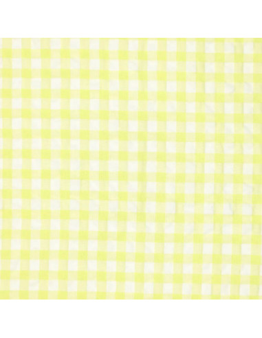 Tecido Seersucker xadrez - Amarelo