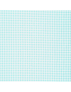Tecido Seersucker xadrez - Azul turquesa 2