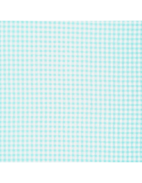 Tecido Seersucker xadrez - Azul turquesa