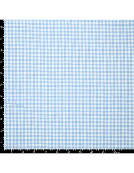 Tecido Seersucker xadrez - Azul