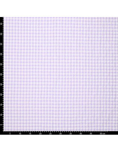 Tecido Seersucker xadrez - Roxo