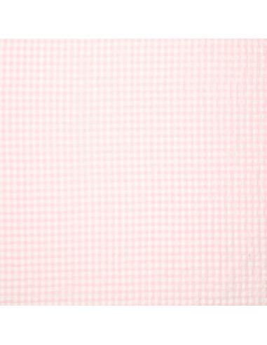 Tecido Seersucker xadrez - Rosa