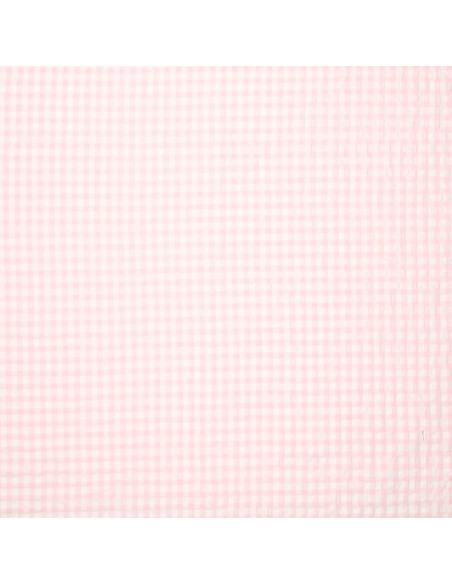 Tecido Seersucker xadrez - Rosa