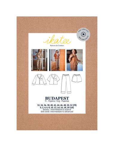 Padrão de pijama feminino Budapest - Ikatee
