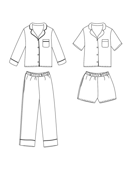 Padrão de pijamas Budapest kids - Ikatee