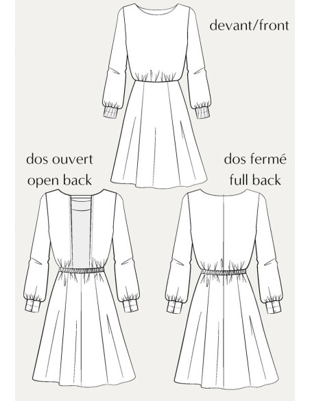Padrão de vestido Primrose - Maison Fauve
