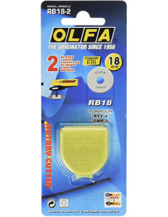2 lâminas de reposição para cortador Olfa - 18 mm