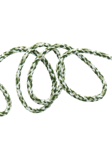 Cordão de moletom fantasia - Branco, verde claro e verde escuro