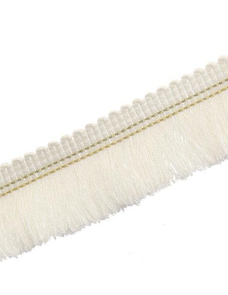 Franja pespontada ouro 30 mm - Creme