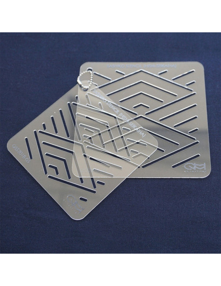 Conjunto de 2 moldes para stencil de sashiko - Hishi-Seikaiha