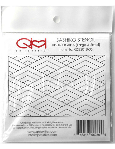 Conjunto de 2 moldes para stencil de sashiko - Hishi-Seikaiha