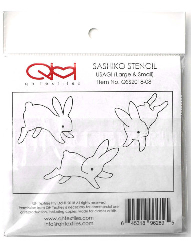 Conjunto de 2 moldes para estêncil sashiko - Usagi