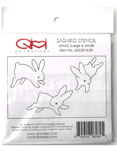 Conjunto de 2 moldes para estêncil sashiko - Usagi
