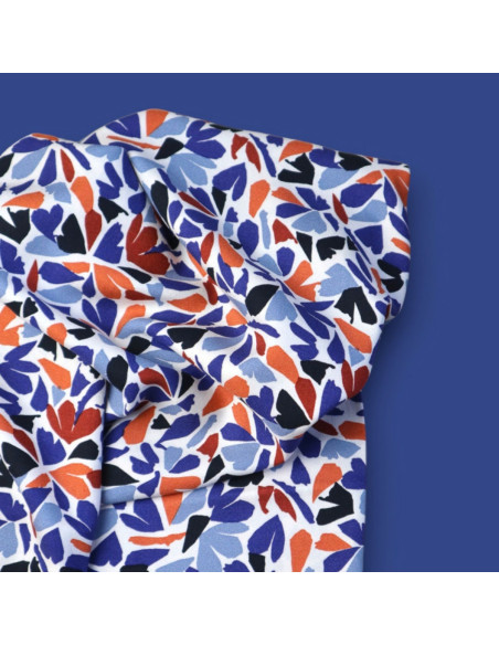 Tecido crepe de viscose Petra Leia - Azul