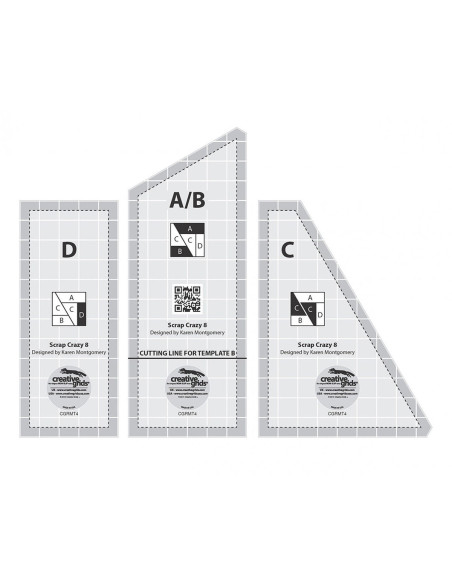 Conjunto de réguas Non-Slip Scrap Crazy Creative Grids