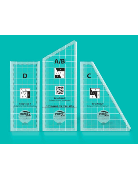 Conjunto de réguas Non-Slip Scrap Crazy Creative Grids