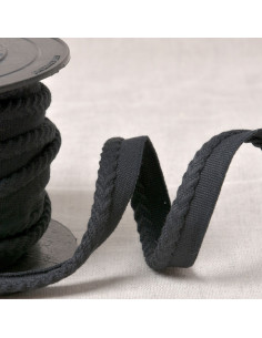 Cordão de viés espinha de peixe - Preto