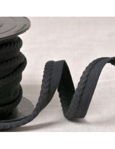 Cordão de viés espinha de peixe - Preto