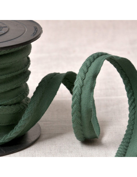 Cordão de viés espinha de peixe - Verde garrafa