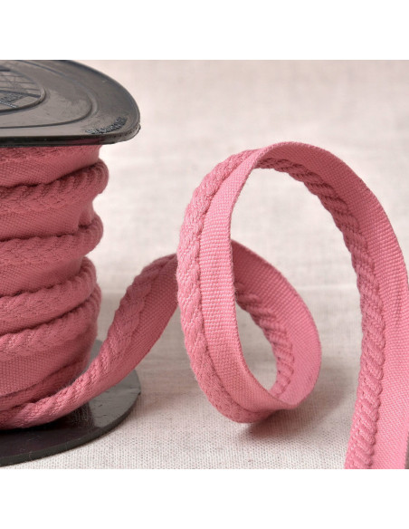 Cordão de viés espinha de peixe - Rosa antigo