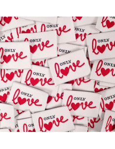 Conjunto de 5 etiquetas tecidas - Only Love