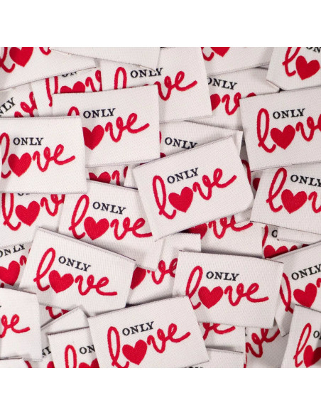 Conjunto de 5 etiquetas tecidas - Only Love