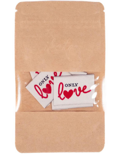 Conjunto de 5 etiquetas tecidas - Only Love