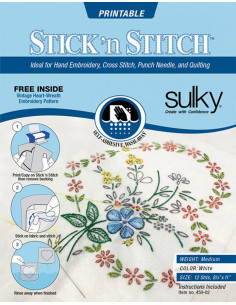Conjunto de 12 folhas hidrossolúveis, adesivas e imprimíveis A4 Stick N Stitch Sulky