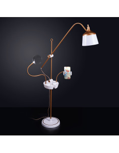 Lâmpada de pé com lupa, bandeja e suporte para telefone Daylight Anita