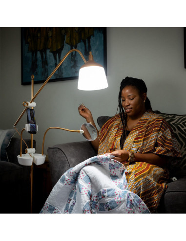 Lâmpada de pé com lupa, bandeja e suporte para telefone Daylight Anita
