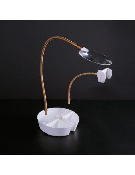 Lâmpada de pé com lupa, bandeja e suporte para telefone Daylight Anita