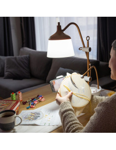 Lâmpada sobre mesa com lupa, bandeja e suporte para telefone Daylight Anita 2