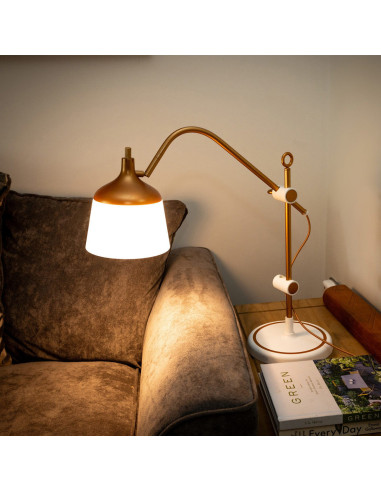 Lâmpada sobre mesa com lupa, bandeja e suporte para telefone Daylight Anita