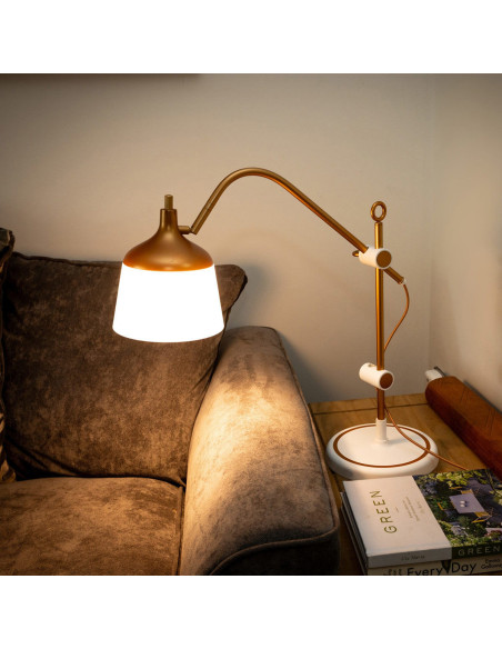 Lâmpada sobre mesa com lupa, bandeja e suporte para telefone Daylight Anita