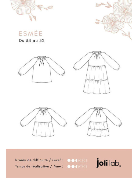 Molde de blusa, vestido Esmée - Joli Lab