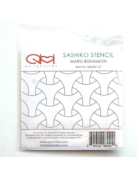 Conjunto de 2 moldes para stencil de sashiko - Maru-Bishamon
