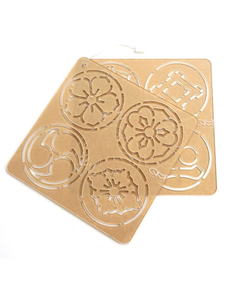 Conjunto de 2 moldes para estêncil sashiko - Ka-mon