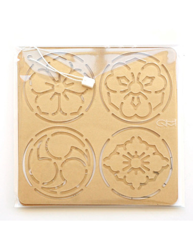 Conjunto de 2 moldes para estêncil sashiko - Ka-mon