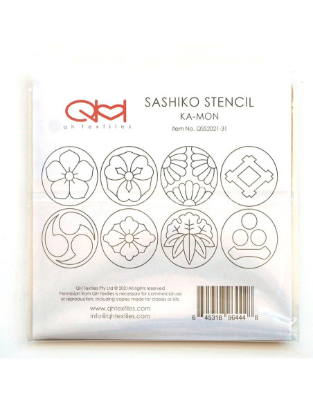 Conjunto de 2 moldes para estêncil sashiko - Ka-mon