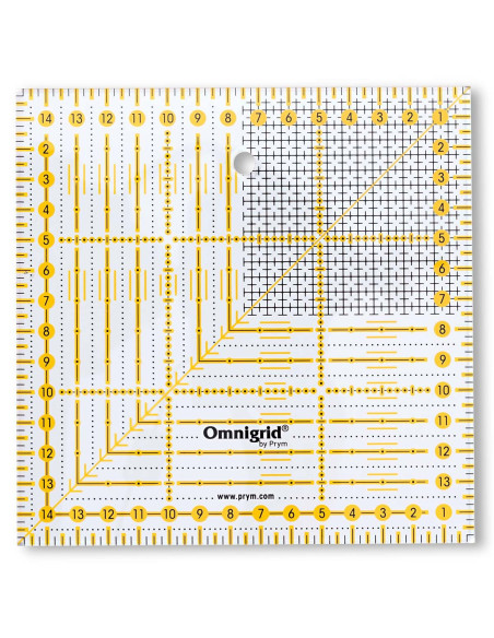 Régua patchwork Omnigrid gradeada 15 x 15 cm